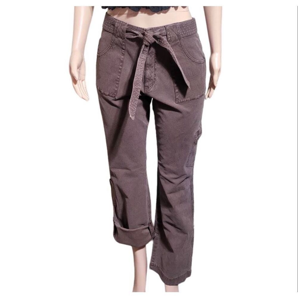 Pulp women's mid-rise cargo acorn convertible pants/capris M